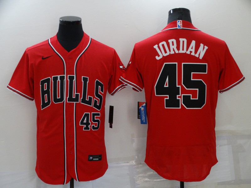 Men's Chicago Bulls #45 Michael Jordan Red Flex Base Stitched Jersey Men's Chicago Bulls #45 Michael Jordan Red Flex Base Stitched Jersey